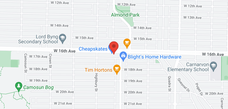 map of 203 3637 W 17TH AVENUE